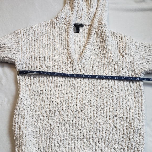 Forever 21 Hooded Long Sleeve V-neck Knit Small Sweater - Picture 7 of 12